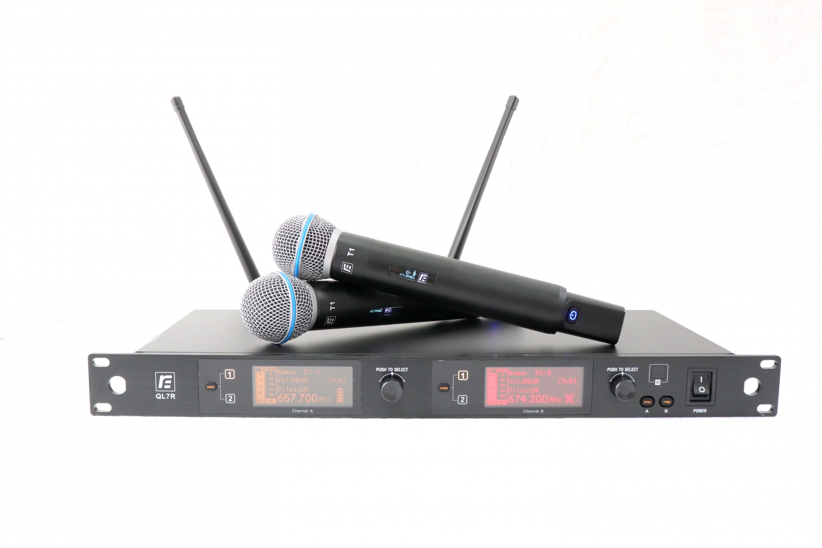 RFIntell QL7R/T1-B 720,500-754,000 МГц 2-канальная радиосистема с 2-мя ручными микрофонами в Полевской